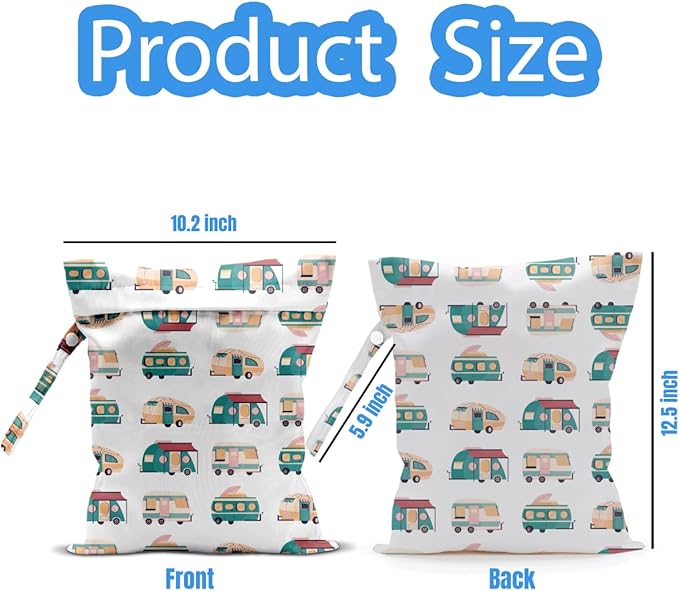 Wet Dry Bag, Wet Bag for Swimsuit, Travel, Beach, Pool, Diapers, Dirty Yoga Gym Clothes, Makeup Bag, Camper RV Summer Vacation Essentials