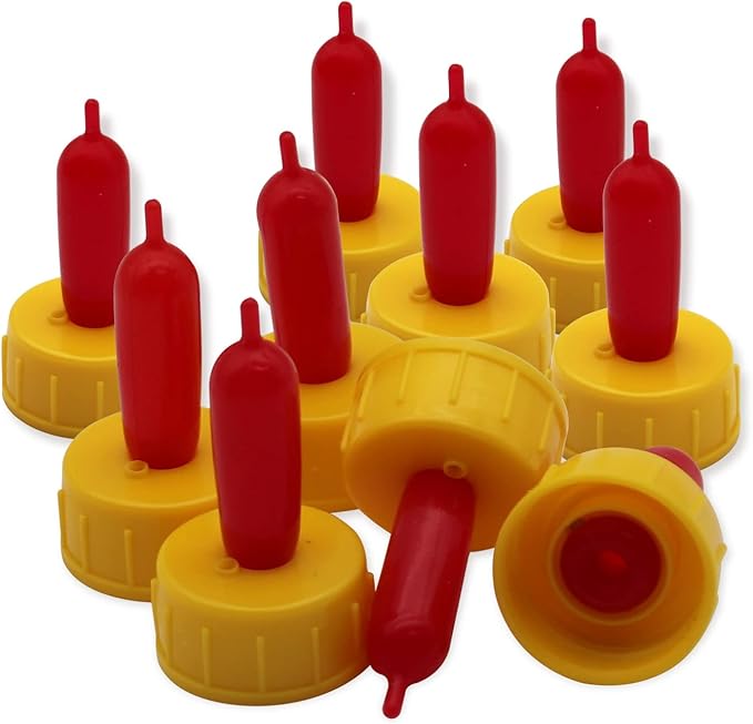 Baby Goat Nipple, 20 Pieces Goat Lamb Teat Feeder Bottle Topper Feeding,Soft Rubber Goat Milk Drinking Nipple for Nursing Lambs,Puppy (Yellow, 20 Pieces)