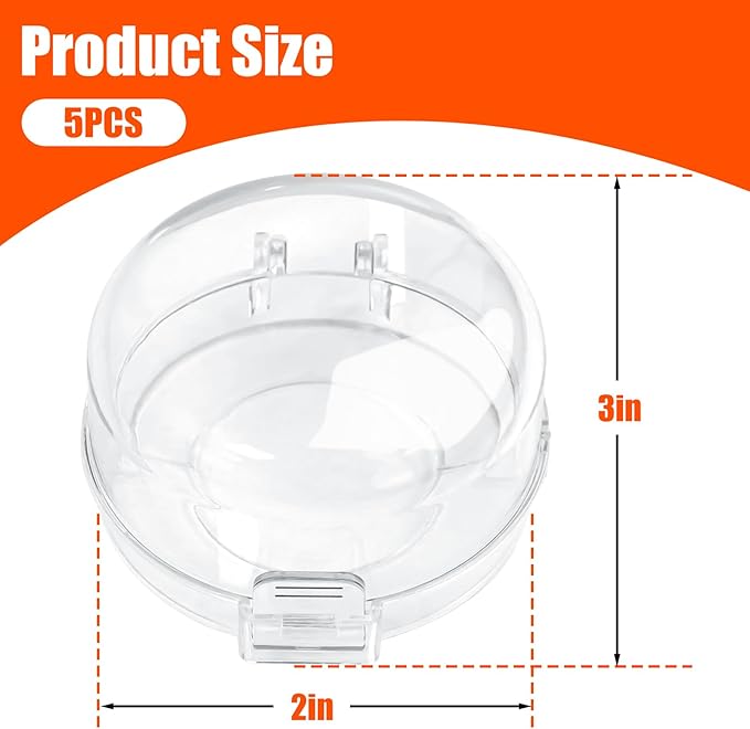 Stove Knob Safety Covers Baby Proofing for Press Stove Knob and Oven Knob Child Safety Locks - 5 Pack (Transparent)