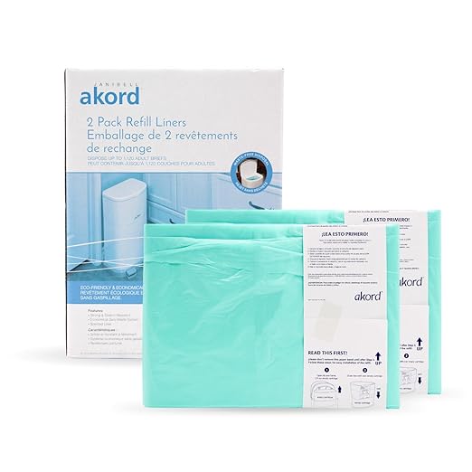 Janibell Akord Liner Refills for Akord 330 Series, Green, Lightly Scented, 2 Count (Pack of 1)
