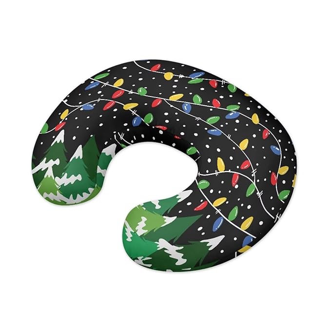 Christmas Tree Lights Nursing Pillow Covers, Nursing Pillow Slipcovers Breastfeeding Newborn Infant Feeding Cushion Cover Case