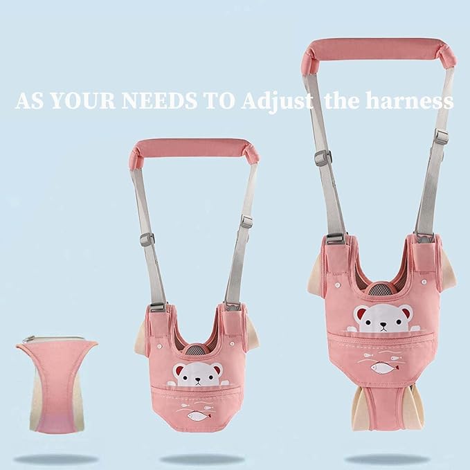 KIYUMI Baby Walking Harness Adjustable Handheld Kids Walker Helper Assistant Belt for Learning Walk Trainer Tool Walking Wing,Sky Blue