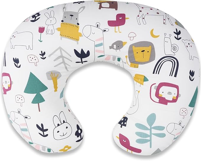 Nursing Pillow, Ergonomic C-Shape for Breastfeeding & Bottle Feeding, Standard Size Breathable with Washable Cover, Hypoallergenic,Tummy Time & Sitting Support