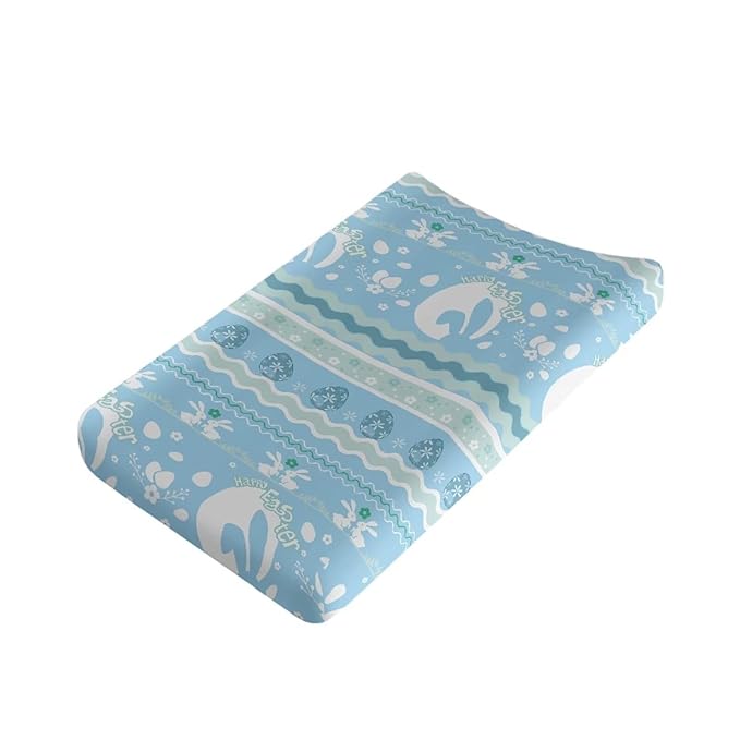 Easter Candy Changing Pad Cover Boys Rabbit Changing Table Covers for Baby Girls and Boys Soft Diaper Changing Pad Cover