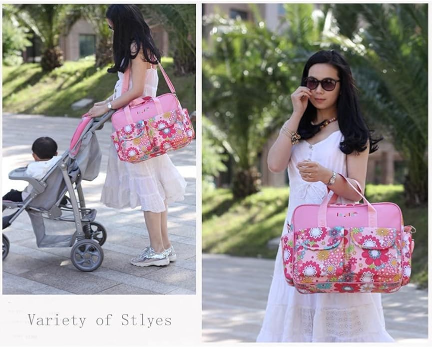Kamay's Mummy Shoulder Bag Diaper Bag Chic Nappy Changing Bag Tote/Messenger Style Large with Changing Mat, Adjustable Straps