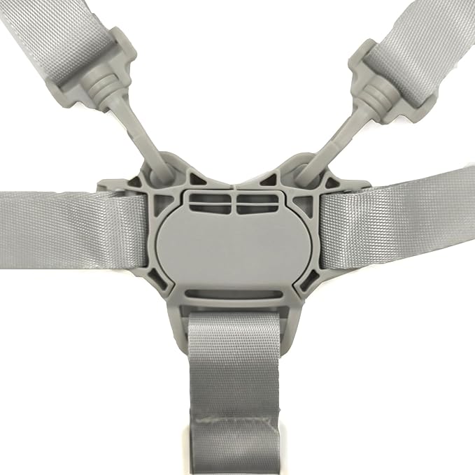 High Chair Straps, Replacement 5 Point Harness Straps for Baby High Chair, Harness Belt for Stroller High Chair Pushchair, Safety and Comfort Material (Grey Button)
