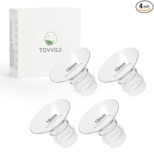 19mm Flange Inserts for 24mm Flange/Shield, Compatible with Momcozy/MOMMED/Spectra Breast Pumps, Pump Parts Replace (4PCS 19mm)