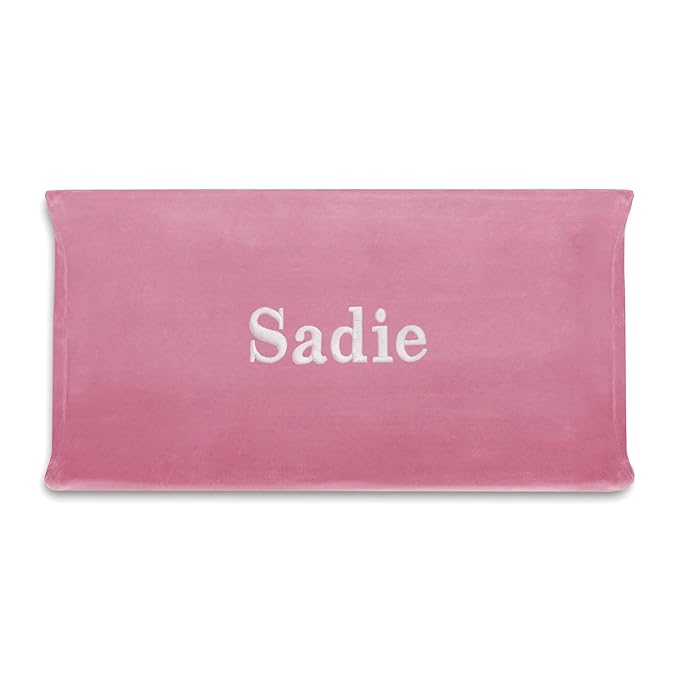 Delta Children Personalized Contoured Changing Pad with Plush Cover - Embroidered with Name, Pink