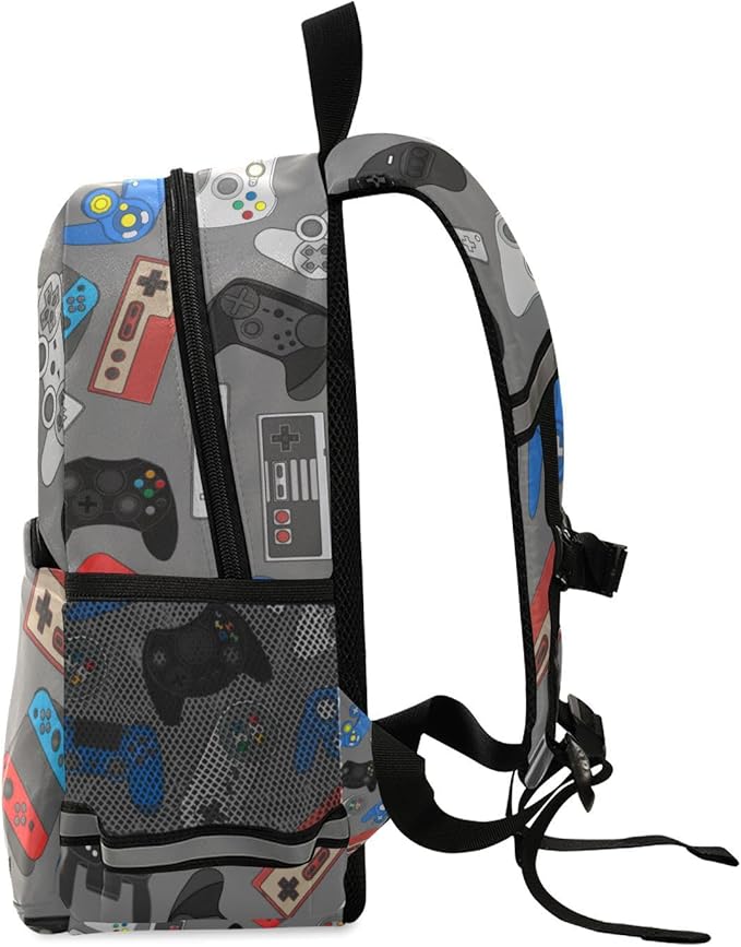 Gamepad Weapon Preschool Backpacks，Kid's Casual Travel Bookbag with Leash，Cute Toddler Backpacks for Boys and Girls