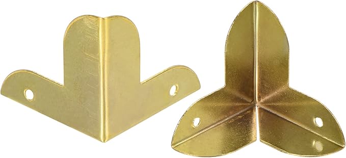 uxcell 23x23x23mm Metal Box Corner Protectors Edge Guard, Gold Tone 12pcs