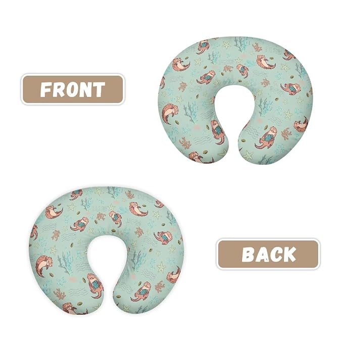 Starfish Otter Baby Breastfeeding Pillow Slipcover for Boys & Girls Soft Comfortable Nursing Pillow Support Cover with Hidden Zipper for Home Nursery Room Sofa Decor