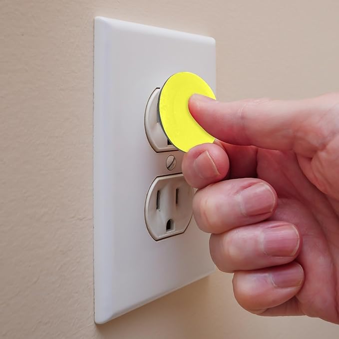 Outlet Covers (12/24 Pack)– Pure Yellow Pattern Outlet Plug Covers – Baby Safety Child Proof