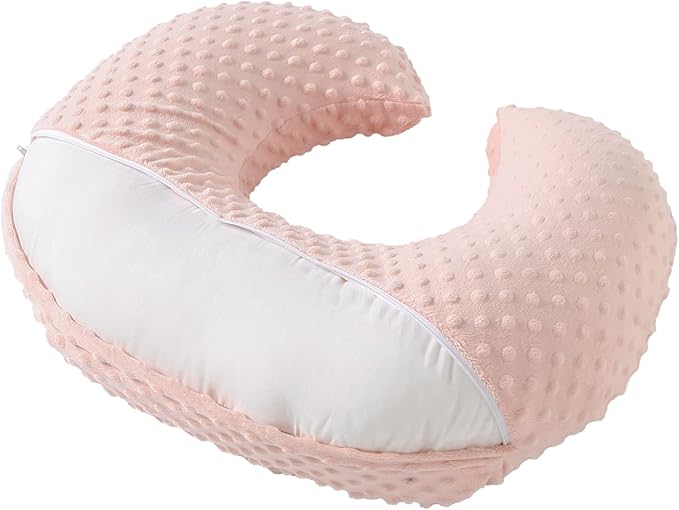 Pillowcase for Nursing Pillow and Positioner for Breastfeeding and Bottle Feeding, Propping Baby, Tummy Time, Baby Sitting Support, Awake-Time Support, Pillow Cover Only (Light Pink)