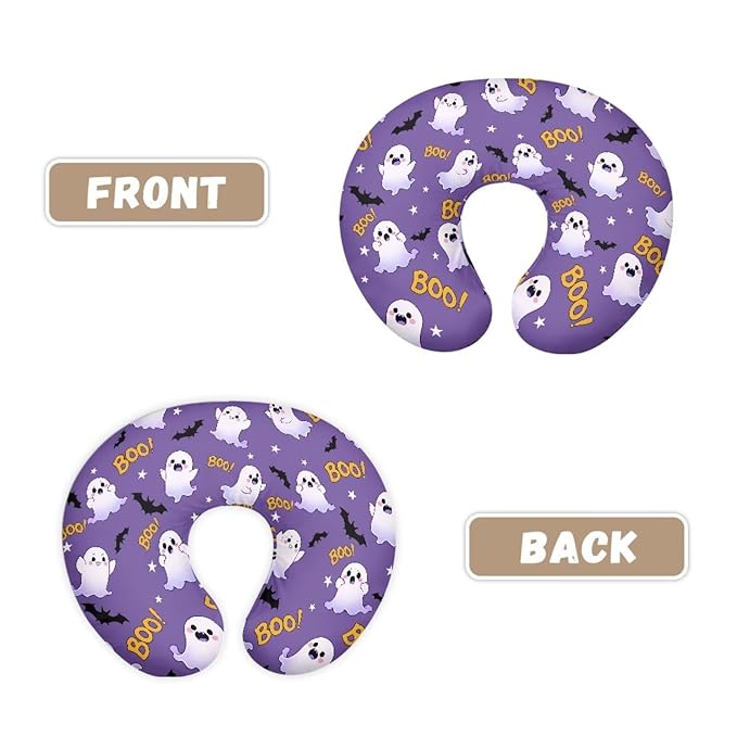 Nursing Pillow Cover for Baby Boys, Halloween Decorations Indoor Breastfeeding Pillow Slipcover, Boo Ghost Bat Pillowcase for Newborn Infant Cover Only