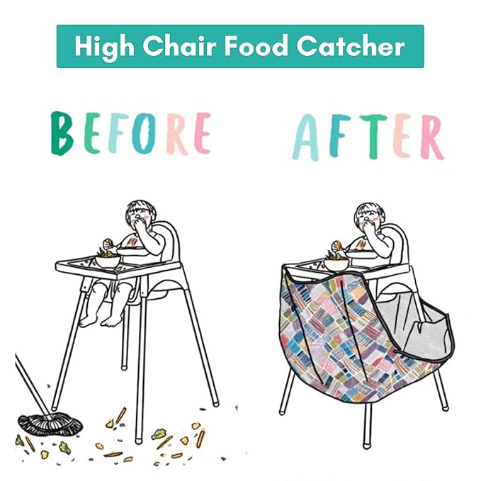 High Chair Food Catcher for Babies & Toddlers, Wipeable & Washable | Mumma's Little Helpers (Rainbows)