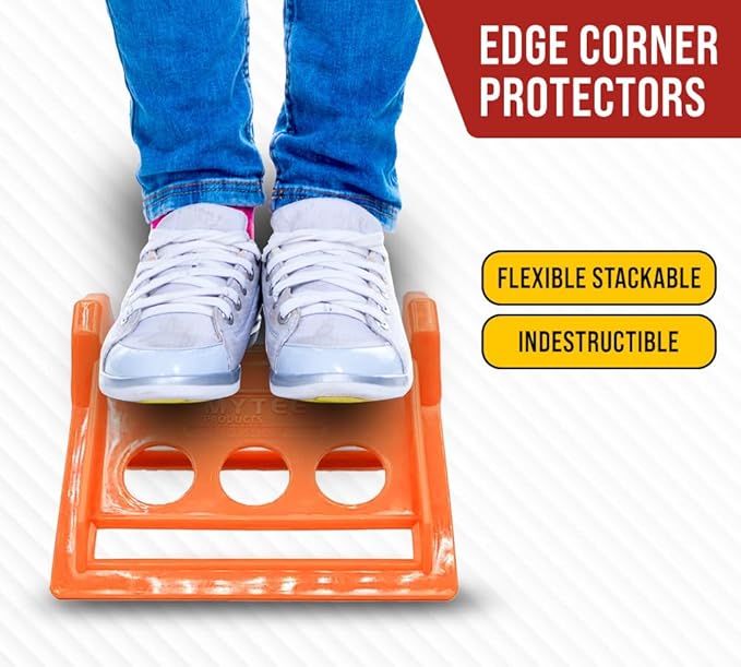 Mytee Products (40 Pieces Orange 4"x6" Flatbed Edge Protectors with Carrying Case - 4" Winch Ratchet Straps Corner Protectors for Flatbed Cargo Load