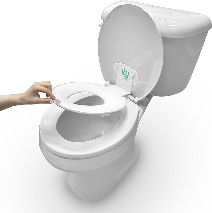 Ingenuity: ity by Ingenuity Flip & Sit Potty Seat 2pk (White) – Easy to Set Up & Remove Potty Training Seat That Attaches to Adult Toilet Seat