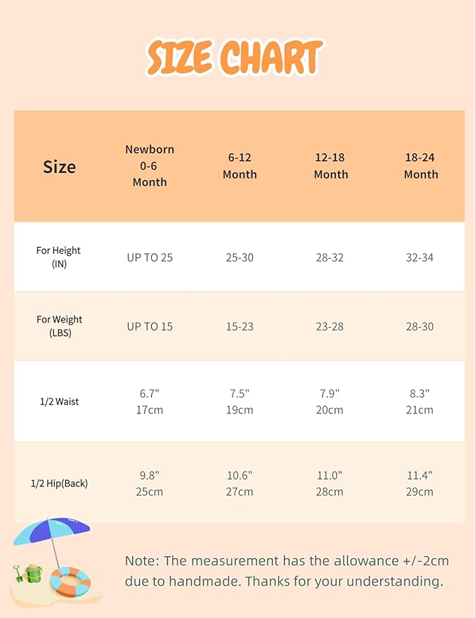 weVSwe Baby Reusable Swim Diaper Girls UPF 50+ Washable Newborn Absorbent Swimming Diapers Orange Fruits 12-18 Months