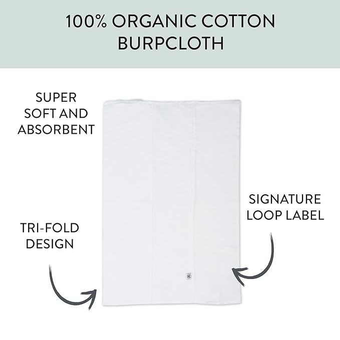 HonestBaby unisex baby 5-Pack Organic Cotton Knit Burp Cloths Bandana