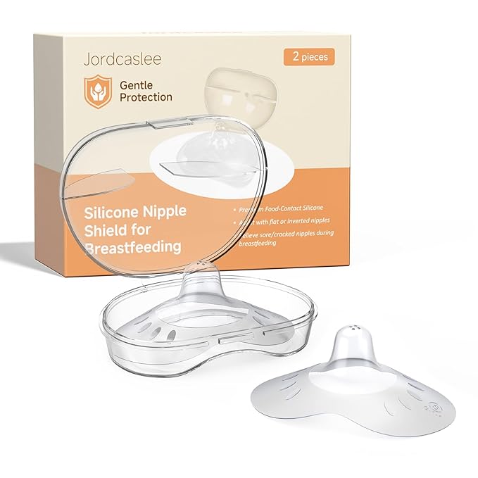 Nipple Shields for Breastfeeding Newborn, Contact Nipple Guards for Breast Feeding with Flat, Inverted Nipples or Difficulty Sucking, Food-Grade Silicone, Ultra-Thin & Super Soft,1 Pair,17mm