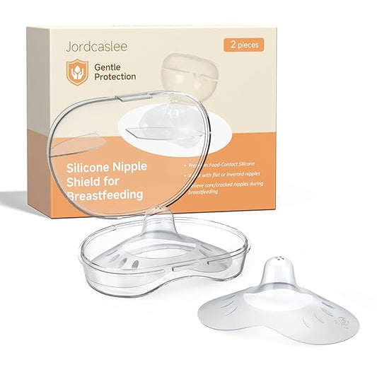 Nipple Shields for Breastfeeding Newborn, Contact Nipple Guards for Breast Feeding with Flat, Inverted Nipples or Difficulty Sucking, Food-Grade Silicone, Ultra-Thin & Super Soft,1 Pair,17mm