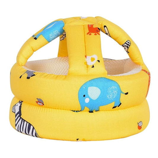 Baby Adjustable Helmet, Lightweight and Soft, Great for Baby Learning to Walk and Crawl. Zoo,Yellow