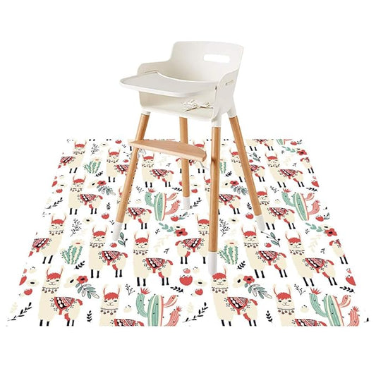 Splat Mat for Under High Chair/Arts/Crafts by CLCROBD, 51" Baby Anti-Slip Food Splash and Spill Mat for Eating Mess, Waterproof Floor Protector and Table Cloth