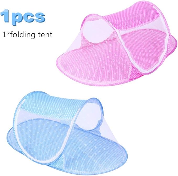 Portable Foldable Baby Bed Net Polyester Newborn Sleep Bed Travel Bed (Pink)