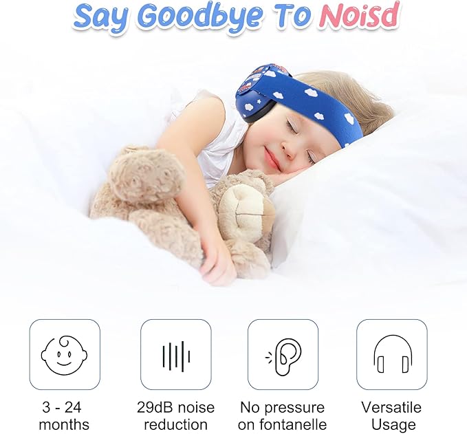 Infant Ear Protection Noise Cancelling Baby Ear Muffs, Toddler Hearing Protection with Adjustable Elastic Headband，Fire car