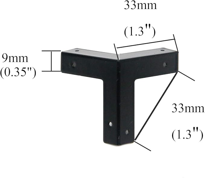 Coshar Three-Sided Metal Corner Protector Decorative Edge Cover Safety Guard for Wooden Boxes, Pack of 16