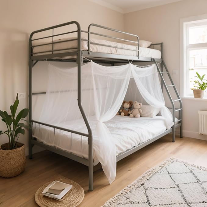 4 Corners Mosquito Net for Bed,White Mosquito Net para Mosquiteros for Bunk Beds,Dorm Twin Bed Canopy,Tight Weave Insect Netting,for Camping Home,Dormitory,Housing Bed Bug Protection(2m*1.5m)