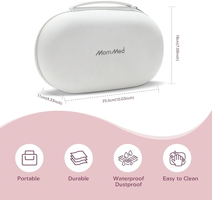 MOMMED Breast Pump Carrying Case, Hard Shell Protective Storage Bag Wearable Pumps & Cozy, Water-Resistant & Portable Breast Pump Case with Interior Strap