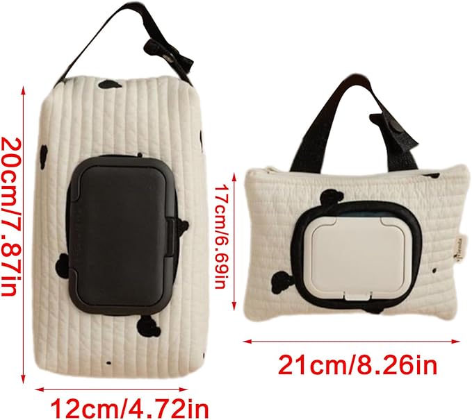 Embroidered Bear Stroller Wet Wipe Pouches Portable Baby Wipe Holder Embroidery Baby Wipes Storage Bag for Travel