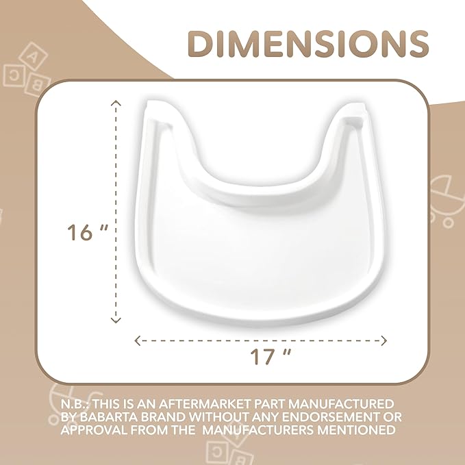High Chair Tray Compatible with Stokke Trip Trap Chair, Glossy White - Ergonomic Curved Design - BPA-Free, Easy to Assemble