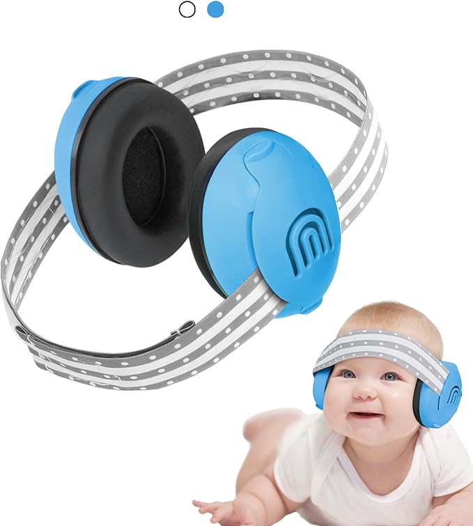 Adjustable Baby & Toddler Noise Cancelling Headphones - Ear Muffs for Kids 1-3 for Airplane Travel