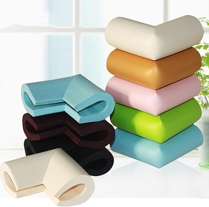 Soft Corner Protector Baby Proofing Edge and Corner Guards Without Tape, Child Safety Furniture Bumper, Sharp Corner Cushions for Fireplace, Table, Stair, Cabinet Beige