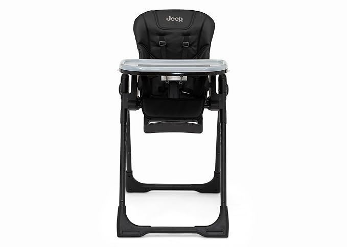 Jeep by Delta Children Classic Convertible 2-in-1 High Chair for Babies and Toddlers with Adjustable Height, Recline & Footrest - Dishwasher Safe Meal Tray, Black