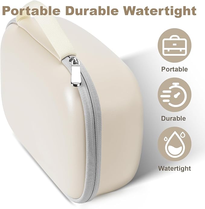 Wearable Breast Pumps Carrying Case, Hard Shell Breast Pump Bag with Waterproof Removable Tray, Breast Pump Storage Bag Compatible with Most of Wearable Breast Pumps (Teal) (Beige)