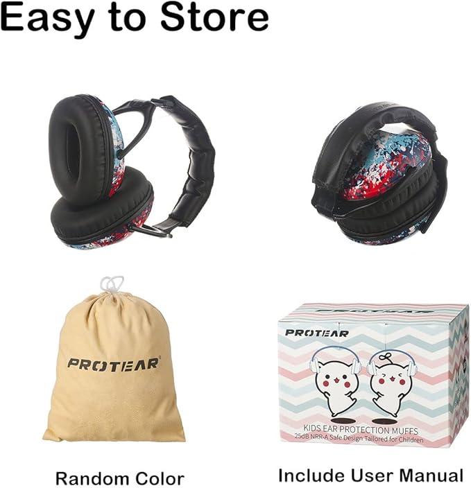 Kids Hearing Protection,25dB NRR Noise Reduction,Sound Proof for Kids,Toddler,Safety Earmuffs for Concert,Airplane,Autism,Monster Jam,Travel,School- Black RedPigment