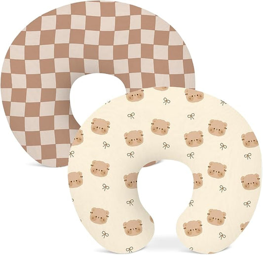 Nursing Pillow Covers 2 Pack, Breastfeeding Pillow Slipcovers Soft and Stretchy, Nursing Covers for Baby Girls Boys Newborn