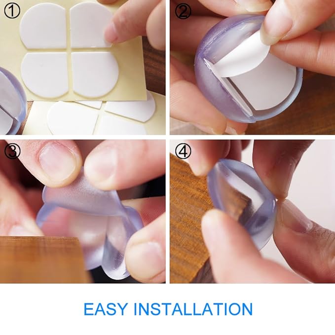 Baby Mate 16 PCS Clear Corner Guards (Ball Shape, Matte Finish) - Corner Protector - Corner Cover Corner Bumpers