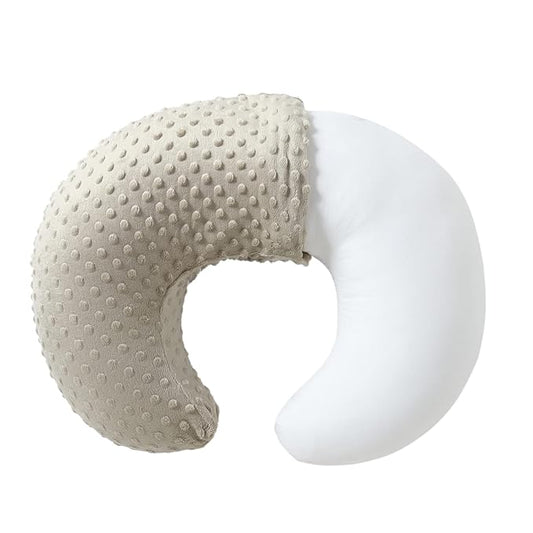 Baby Nursing Pillow and Body Positioner with Premium Slipcover for Breastfeeding for Baby Boys and Girls, Feeding Pillow with Breathable Comfortable Pillowcase (Tidal Foam)