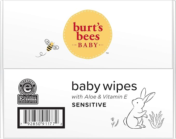 Burt’s Bees Baby Wipes, Unscented Natural for Sensitive Skin with Aloe and Vitamin E - 72 Baby Wipes – 10 Pack