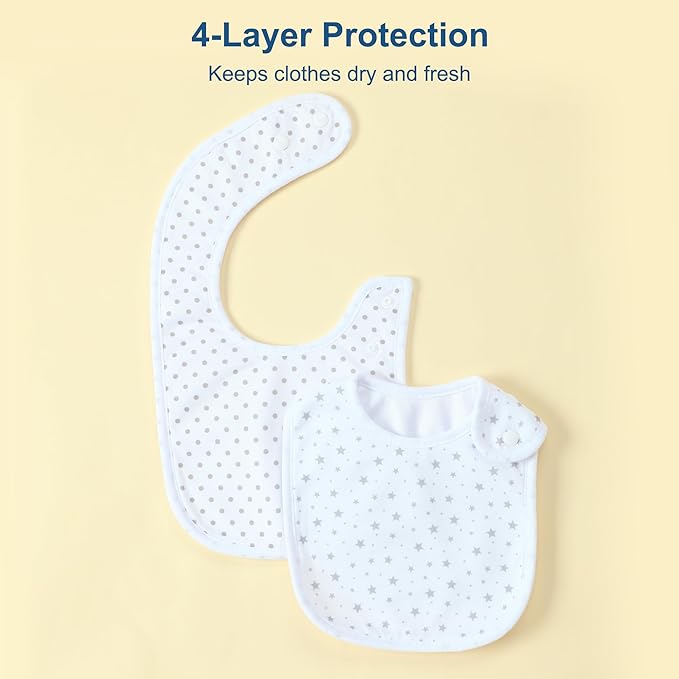Waterproof Baby Bibs for Boys & Girls Soft and Absorbent Bandana Drool Bibs Set for Infant Newborn 0-12 Months
