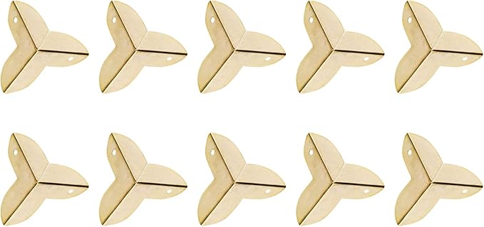 METALLIXITY Box Corner Protectors Decorative(22mm/0.87") 20Pcs, Metal Wood Case Edge Guard - for Furniture Table Wood Case, Brass