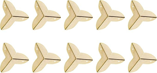 METALLIXITY Box Corner Protectors Decorative(22mm/0.87") 20Pcs, Metal Wood Case Edge Guard - for Furniture Table Wood Case, Brass