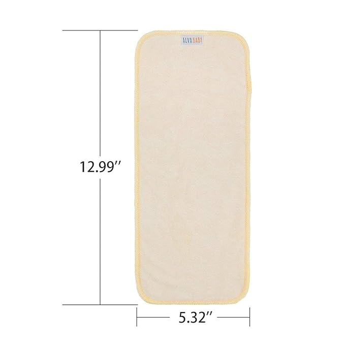 ALVABABY 12PCS Cloth Diaper Inserts/Reusable Washable 3-Layers Super Soft Inserts for Cloth Diapers Covers 12X