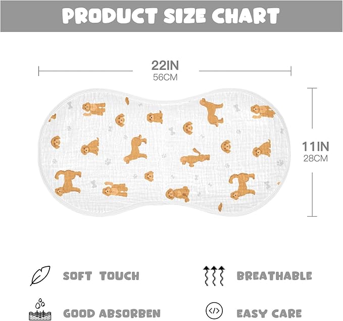 vvfelixl Baby Burp Cloths Labradoodle Dog Baby Newborn Cotton Burping Cloths Set Baby Washcloths 4 Pack