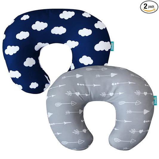 Biloban Nursing Pillow Cover 2 Pack for Breastfeeding Pillow, Ultra Soft and Cozy Nursing Slipcovers, Snug Fits for Boppy, Perfect Choice for Mom