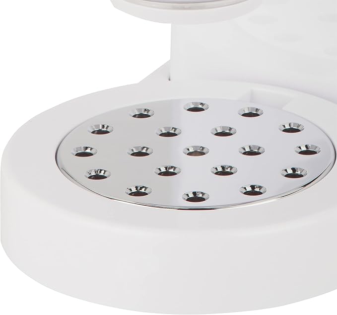 Zevro Indispensable Single Dry Food Dispenser – Countertop Cereal Dispenser with Portion Control, 17.5 oz Capacity, Airtight BPA-Free Food Storage, White/Chrome